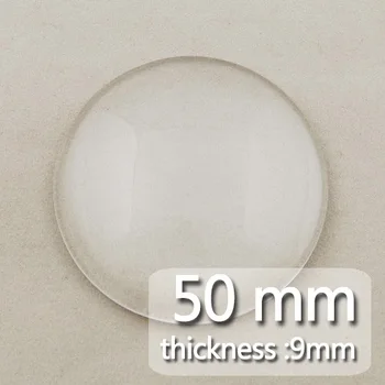 50 MM Okrúhle Ploché Späť jasné, Krištáľové sklo Cabochon,10.2 MM Hrubé,Najvyššej kvality,Predávaná 10pcs/veľa-C1304