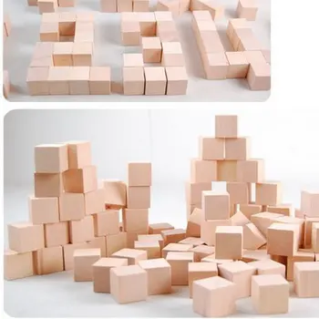 100KS/VEĽA.2 cm kocky,masívne drevo kocky,Drevený blok, Skoro vzdelávacie hračky,Montáž bloku.Deti hračky,ping.Veľkoobchod