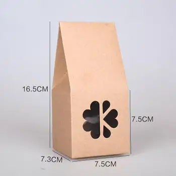 20pcs/veľa - veľké, malé rozmery Postaviť kraft papier darčekové krabičky s vyčistiť okno Cookies Candy úložný box DIY Pečenie balenie
