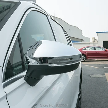Pre 2016 2017 VW Tiguan mk2 Auto Zozadu Spätné Zrkadlo Pokrytie Výbava Svetlé Strieborné