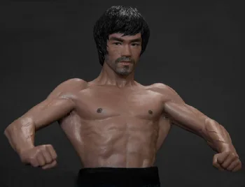 Bruce Lee Model Netopierov Svalov Socha Model Hlavu Odnímateľné Dve Hlavy a Oblečenie Čínsky Akčné Figúrky, Hračky