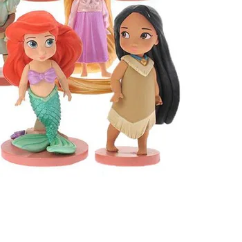 11 Ks/Set Disney Princezná snehulienka Rapunzel Ariel PVC Akčné Figúrky Roztomilý Kreslený Morská víla Princezná Hračky, Modely Dievčatá Dary