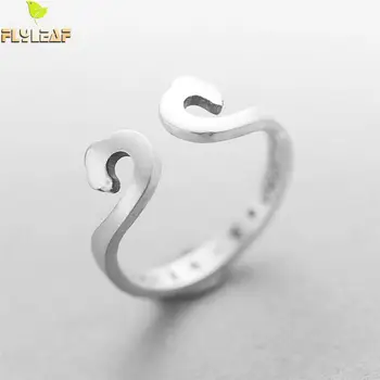Flyleaf 925 Sterling Silver Opičí Kráľ, Kúzlo Otvoriť Prstene Pre Ženy Čínsky Znak Večnej Lásky, Romantické Šperky