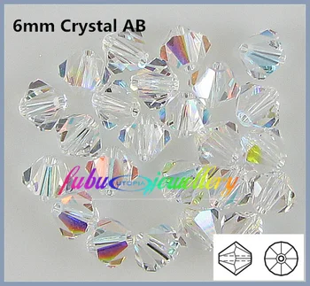 Doprava Zadarmo! 288pcs/Veľa, AAA Čínsky Najvyššej Kvality 6 mm Crystal AB Crystal Bicone Korálky