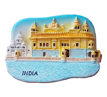 India Zlatý Chrám Amritsar Ručne Maľované Aromaterapia 3D Magnety na Chladničku Cestovné Suvenírov Chladnička Magnetických Nálepiek