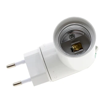 E27 EÚ Plug Lampa základné Svetlo 180 Stupňov Otočiť Žiarovky Adaptér Converter objímky S On/Off vypínač