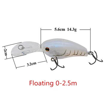 SMART 56mm14.3g Floating0-2,5 m Crankbait Rybárske Lure Pevného Návnad Isca Umelé Para Pesca Leurre Peche Rybárske Náčinie Swimbait