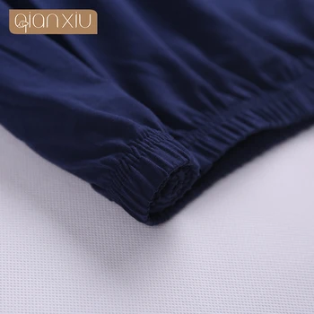 Qianxiu2017 nový pár pánske obleky, pyžamá štýlový a prirodzené farby z bavlny, vlny pohodlné a priedušná
