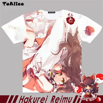 Touhou Projekt T-shirt plne Grafický Hakurei Reimu Cosplay Kostým Anime Módne Muži Ženy T Shirt Tees Nový Roztomilý Dizajn