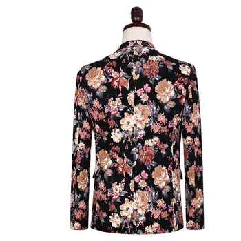 LONMMY M-5XL Mens kvetinový sako Slim fit Značky oblečenie Pánske komplety a bundy Módne kvetinové vzory, svadobné šaty, oblek mužov