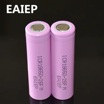 2 KS EAIEP 18650 rechargable Batérie 3,7 v ICR18650 26F nabíjateľná 18650 Batéria Li-ion Reálne Plná Kapacita 2600MAH