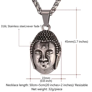 Nová Značka Požehnaný Tathagáta Budha Náhrdelník Prívesok z Nehrdzavejúcej Ocele Kúzlo Muži/Ženy Budhistické Náboženské Šperky Collier GP2478