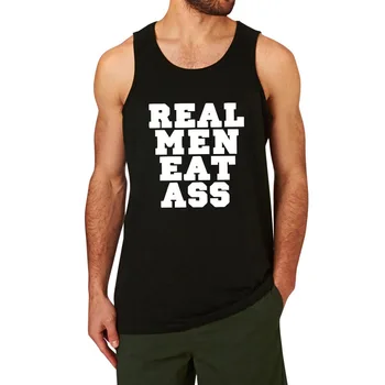 Mens Real Mužov Jesť Zadok Zábavné Cvičenie Grafické Bavlna Tank Topy mužov