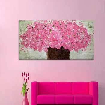 Doprava zadarmo kvalitný nôž olejomaľba na plátne Ružová Kvetinová výzdoba domov umenie abstraktné moderné abstraktné maľby