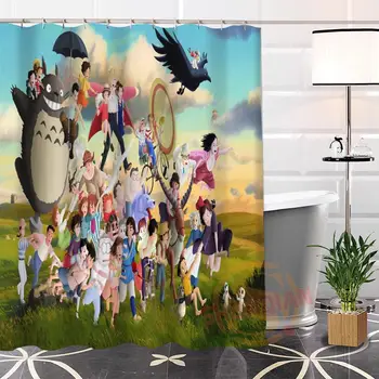 Eco-priateľský Vlastné Jedinečné Miyazaki comics Textílie Moderný Sprchový Záves kúpeľňa S Háčikmi pre seba H0220-45