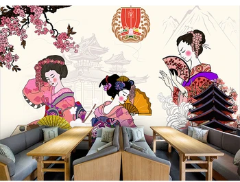 Japonské Sushi Kuchyne Shop Tapety Reštaurácia Hotel Balík Témy nástenná maľba Pozadia na Stenu 3d Japonský Dámy Tapety