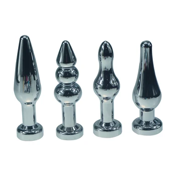 4pcs ako nastaviť štyri tvar zaoblenú špičku análne korálky jewel kovový zadok plug vložiť riti fetish ocele sexuálne hračky pre dospelých produkt za mužov