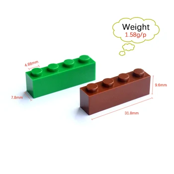 Smartable 1X4 Vysokej Tehly Častice Malé Stavebné Bloky Súčastí DIY LOGO Hračky Kompatibilné Legoing Hračky 63pcs/veľa