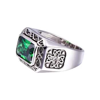 Jemné 6.8 Ct Nano Ruskej Emerald Krúžok Pre Mužov Pevné 925 Sterling Sliver, Šperky, Zásnubné Snubný Prsteň Pre Mužov Veľkosť 6-Size14