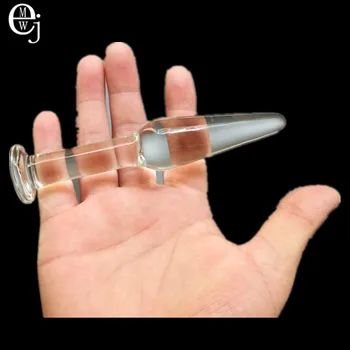 EJMW Malé Pyrex Glass Zadok Análny Konektor Smart Perličiek Slim Crystal Dildo sexuálnu Hračku Pre Gay Ženy Muži Ženy Muž ELDJ41
