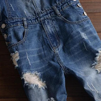 Sokotoo pánskej módy plus veľkosť členok dĺžka vrecku džínsové nohavice Bežné otvory roztrhlo plodín džínsy Slim kombinézach