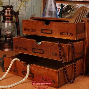 Kvalita Ročníka Európskej Ploche úložný box skrinka na zásuvky šperky box masívneho dreva retro drevené Domáce Dekorácie Filmovanie rekvizity