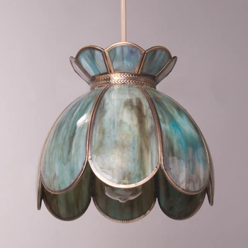 Starožitný 1 ks Tiffany lampy, lustre sklom odtieň prívesok svetlá pre Jedáleň, Kuchyňa svetlo Retro E27 led prívesok lampy Avize