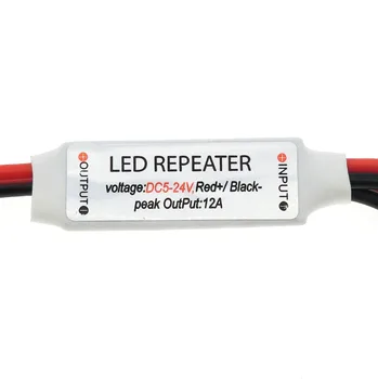 LED Pásy Amplifer DC5-24V12A Mini LED Zosilňovač pre LED Pásy Napájanie Repeater Konzoly Radič.