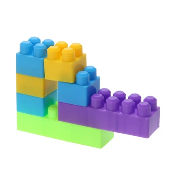 46Pcs Stavebné Bloky, Plastové Deti Modely Budov Detí Dieťa Montáž Hračka Vzdelávacie Tehly Hračka