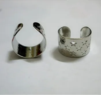 10 mm*7,5 mm 5 Farieb Unisex hviezdy vyrezávané ucho putá zábal náušnice nastavenia chrupavky klip náušnice base DIY šperky
