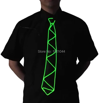 Vysoko kvalitné 10 Farieb Žiariace EL drôt Kravata Blikajúce Svetlo LED, Neónové Žiara Krku Kravatu pre Večerné Party Dekoratívne mužov kravata