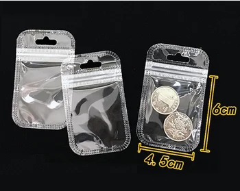 100ks Priehľadných Jasné Uzatvárateľnom Mini Zip Lock Plastové Tašky Malé samostatné Tesnenia Šperky, Darčekové Balenie plastové vrecko hrubé