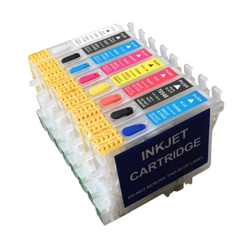 8 farba Naplniteľné atramentom cartridge pre epson R800 R1800 s OBLÚKOM čip PRÁZDNE T0540 - T0549 ink cartridge pre epson R800 R1800