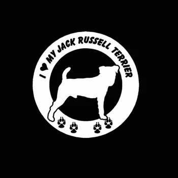 YJZT 15*15 CM Milujem Mojej Jack Russell Teriér, Pes Auto Samolepku Čierna/Strieborná C2-3242