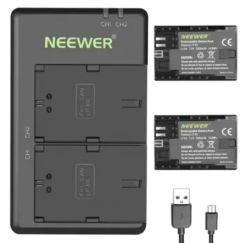 Neewer LP-E6 LP-E6N Náhradné Nabíjacie Batérie Nabíjanie Nastaviť pre Canon