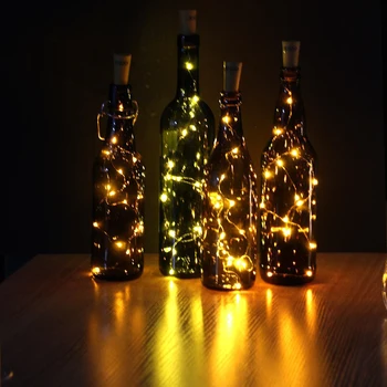 75 CM 1M 2M Korku Tvarované Fľaša Vína LED Medený Drôt, Hviezdna String Svetlo Halloween Christmas Holiday Party Výzdobu Svetlo