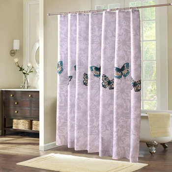 Vysoká Kvalita Cutrain Nepremokavé Sprchový Záves Motýľ Vytlačené Domov Kúpeľňa Záclony s 12 Háčiky Polyester Vaňa Opony