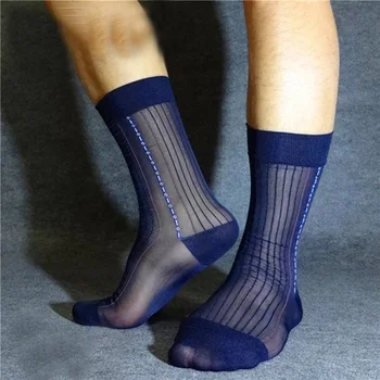 Pánske Hodváb formálne ponožky viditeľné Vidieť cez sexy Muži farby ponožky 7 farieb k dispozícii gentleman pánske ponožky sexy pančuchy