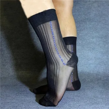 Pánske Hodváb formálne ponožky viditeľné Vidieť cez sexy Muži farby ponožky 7 farieb k dispozícii gentleman pánske ponožky sexy pančuchy
