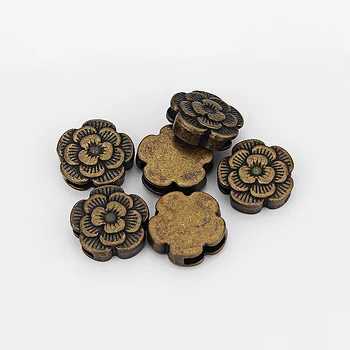 10pcs Antické Bronzové Kvet Jazdca Dištančné guličiek Na 5 mm alebo 10 mm Ploché Kožený Náramok Šperky Zistenia