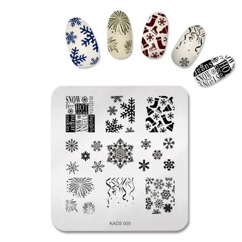 Zimné Štýl nail art pečiatky Beatuiful snowflake & Ohňostroj & lyžovanie úžasné nail art pečiatky obrázok doska