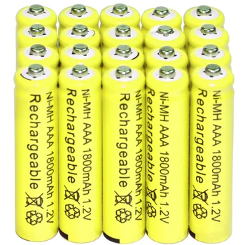 20x AAA Batérie Bunka pre MP3 RC Hračky 1.2 V Ni-MH Žltá Nabíjateľná 1800mAh 3A