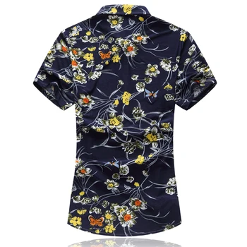 2017 letné nový štýl tričko pánske bežné krátke rukávy košele mužov Vysokej kvality, bavlna a hodváb košele mužov veľká veľkosť M-6XL