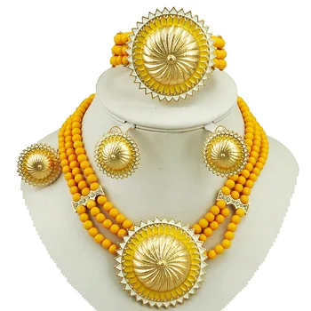Africké perličiek šperky nastavuje jemné šperky sady svadobné šperky sady afriky 24k zlata, šperkov náhrdelník ženy