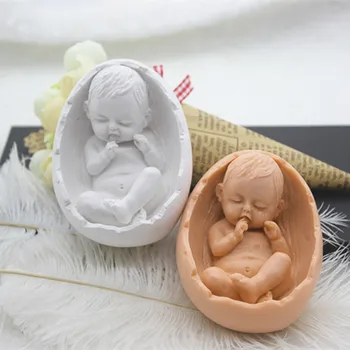 Silikónové Formy Spanie dieťa ručne vyrábané mydlo s vôňou formy sacie prst egg shell tvar silikónové formy sviečka narodeniny dekorácie
