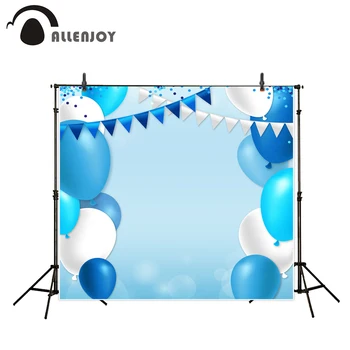 Allenjoy fotografie pozadie modré bodky vlajky balón strany narodeniny photobooth photo studio novorodenca originálny dizajn