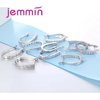 Jemmin Nový Príchod DIY Hoop Náušnice pre ženy prostredí so Zirkónmi Módne 925 Sterling Silver Šperky Šperky