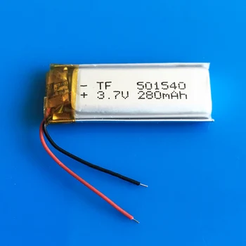 280mAh 3,7 V Polymer lithium Lipo ion batéria nabíjateľná 501540 prispôsobené veľkoobchod CE, FCC, ROHS MKBÚ certifikácie kvality