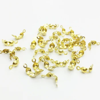 200pcs/veľa Zlatá Farba/Bronz/Ródium Konektory, Svorky 4 mm Loptu Reťazca, Komponenty, Príslušenstvo Šperky