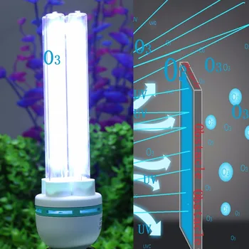 Čistička vzduchu Generátor Ozónu Quartz UV Baktericídny Kompaktný CFL Lampa Clean & Sanitizer tým Eliminovať & zabiť Bakteriálny Vírus Roztočov